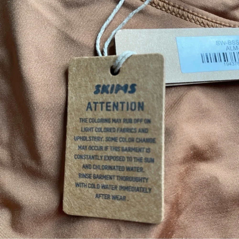 New! Skims Swim Mock Neck Cycle Suit One Piece in Almond nwt 30614